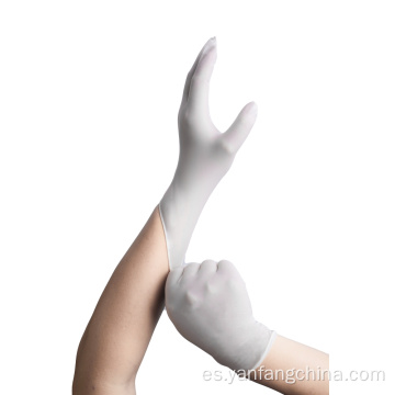 Guantes de nitrilo de examen médico sin polvo blanco